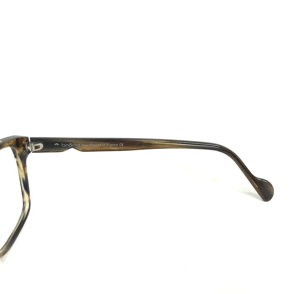 Binoche Eyeglasses Frames Bi-zem 76 C04 Brown Horn Square Full Rim 53-15-135